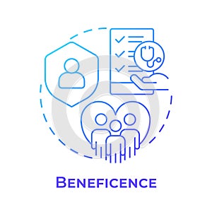 Beneficence blue gradient concept icon