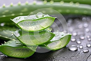 Beneficial Aloe vera care green. Generate Ai photo