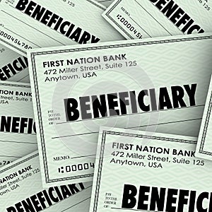 Beneficiary Word Checks Insurance Heir Recipient Money Inheritance