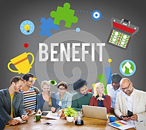 Benefit Advantage Compensation Reward Bonus Concept