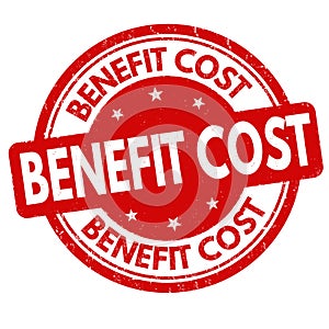 Benefit cost grunge rubber stamp
