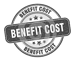 benefit cost stamp. benefit cost round grunge sign.