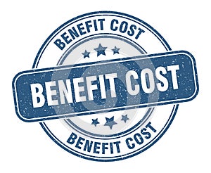 benefit cost stamp. benefit cost round grunge sign.