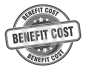 benefit cost stamp. benefit cost round grunge sign.