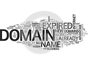 Benefit Of Expired Domains Word Cloud photo