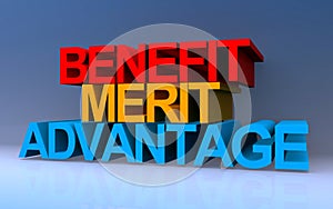 benefit merit advantage on blue