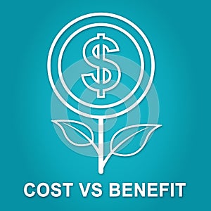 Benefit Versus Cost Flower Means Value Gained Over Money Spent - 3d Illustration