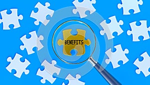 benefits concept and 3d render.