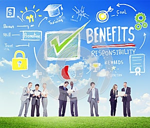 Benefits Gain Profit Earning Income Business Communication Concept