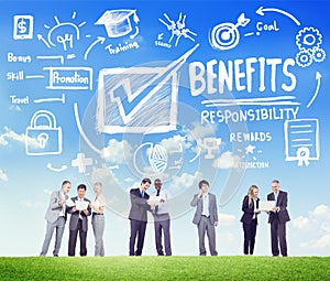 Benefits Gain Profit Earning Income Business Communication Concept