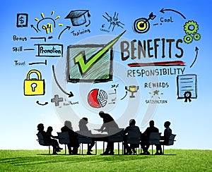 Benefits Gain Profit Earning Income Business Meeting Concept