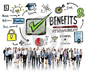 Benefits Gain Profit Earning Income Business People Concept photo