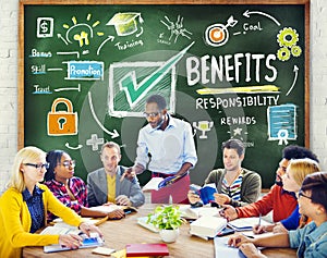 Benefits Gain Profit Earning Income Education Learning Concept photo