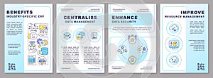 Benefits of industry specific ERP blue gradient brochure template photo