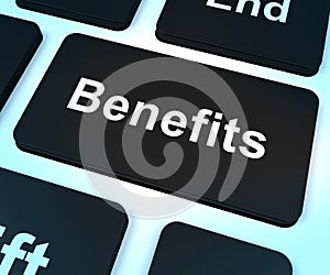 Benefits Key Showing Bonus Perks Or Rewards