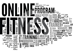 Benefits Of Online Workouts Word Cloud