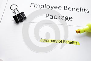 Benefits package photo