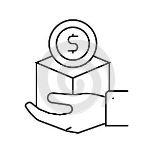 benefits package interview job line icon  illustration