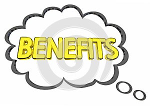 Benefits Thought Cloud Features Compensation Word