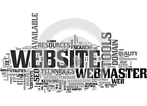 Benefits Of Webmaster Toolkit And Resources Word Cloud photo