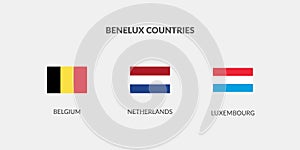 Benelux Countries Rectangle flag icon set