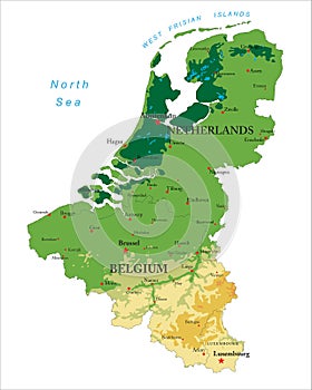 Benelux physical map