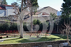 Benevento - Scorcio dell\'Hortus Conclusus dal muro rosso photo