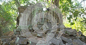 Beng Mealea ancient temple ruines in the middle of jungle forest in Sieam Ream, Cambodia