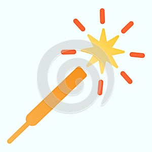 Bengal light stick flat icon. Sparkler vector illustration isolated on white. Bengal fire gradient style design photo