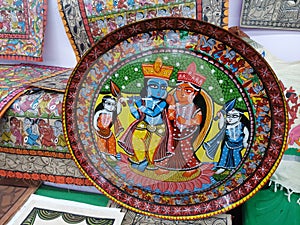 Bengal patachitra a traditional old art work displayed on open photography session at Calcutta hosto silpo mela