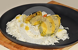 Bengali Dish Hilsa fish with rice