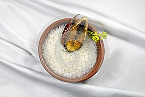 Bengali new year festive dish Boishakh panta ilish.