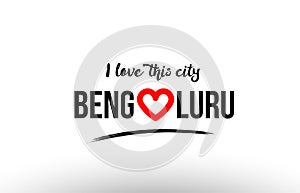 bengaluru city name love heart visit tourism logo icon design