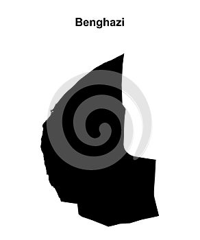 Benghazi outline map