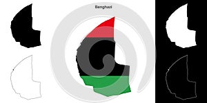 Benghazi outline map