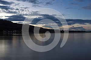 Beni river in Bolivian jungle (Rurrenabaque region) at sunset photo