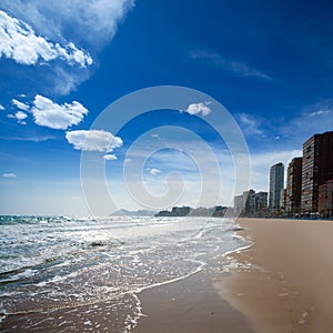 Benidorm Alicante beach buildings and Mediterranean