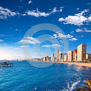 Benidorm Alicante beach in Mediterranean Spain