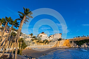 Benidorm Alicante Mal Pas beach at sunset in Spain photo