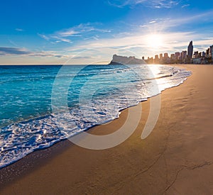 Benidorm Alicante playa de Poniente beach sunset photo