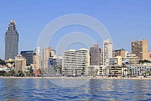 Benidorm Alicante Privince beach from sea