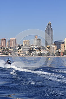 Benidorm Alicante Privince beach from sea