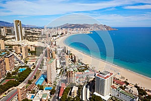 Benidorm beach aerial skyline in Alicante photo