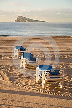 Benidorm beach on a sunny winter day