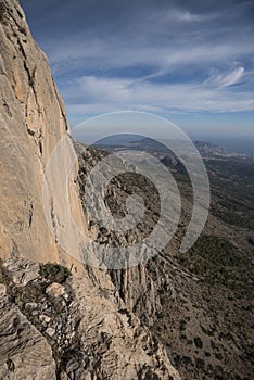 Benidorm city from Puig Campana mountain photo