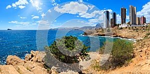 Benidorm coast sunshine view Spain. photo