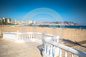 Benidorm Poniente beach in Alicante Mediterranean of Spain photo