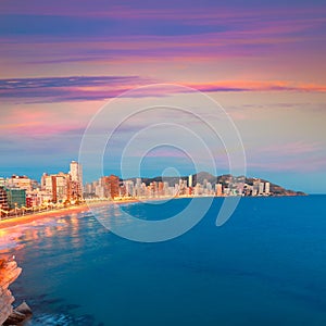 Benidorm sunset Alicante playa de Levante beach