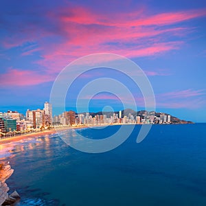 Benidorm sunset Alicante playa de Levante beach photo