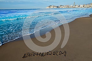 Benidorm written spell word letters in Alicante